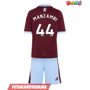 Lacne Dětský Futbalové dres Aston Villa Johan Manzambi #44 2026-27 Krátky Rukáv - Domáci (+ trenírky)